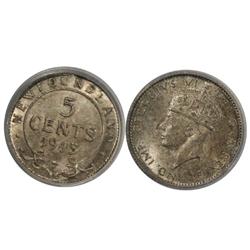1943 Newfoundland Five Cents-ICG MS63