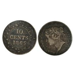 1865 Newfoundland Ten Cents-ICCS VF20