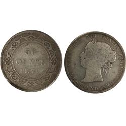 1872H Newfoundland Fifty Cents-ICCS G4