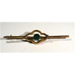 Ladys 9ct Gold Bar Pin Back Brooch