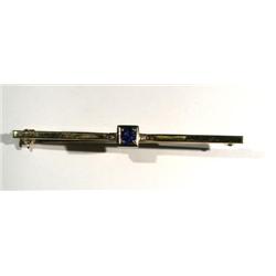 Ladys 14kt Gold Bar Pin Back Brooch