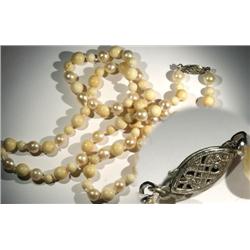 Ladys Ivory Bead & Pearl Necklace