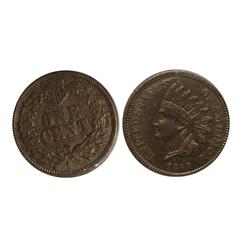 1860 USA One Cent-ICCS EF45Cleaned