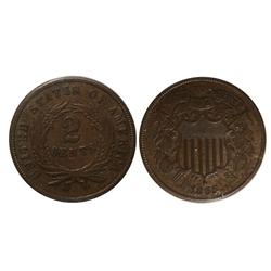 1865 USA Two Cent-ICCS EF45