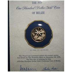 1979 Belize $100 Proof Gold