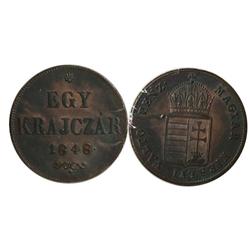 1848 Hungary 1 Kreuzer -VF