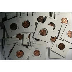1924-1965 Canada Small Cents Lot-VF-aUn
