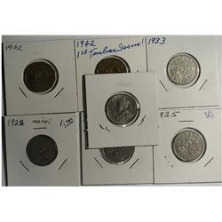 1922-1942 Canada Five Cent Lot-VG/XF