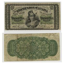 1870 Dominion of Canada 25c -VG