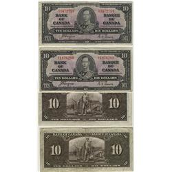 1937 Bank of Canada $10.00s -VG/F