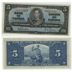 1937 Bank of Canada $5.00 - EF