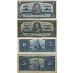 1937 Bank of Canada $5.00s -VG/aEF