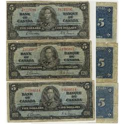 1937 Bank of Canada $5.00s -VG/F