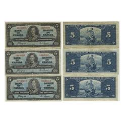 1937 Bank of Canada $5.00s -VG/VF