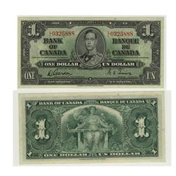 1937 Bank of Canada $1.00 -Unc