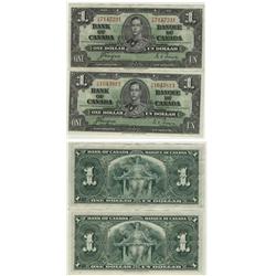 1937 Bank of Canada $1.00s -XF