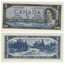 1954 Bank of Canada *$5.00-Unc