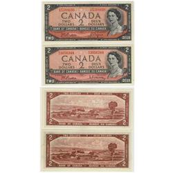 1954 Bank of Canada $2.00 Pair-Unc