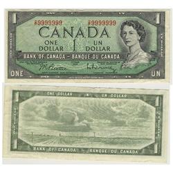 1954 Bank of Canada $1.00 Solid Radar