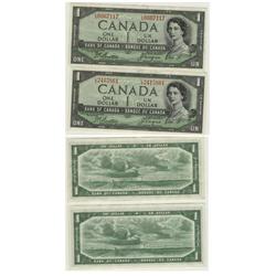 1954 Bank of Canada $1.00s Devil Face-E