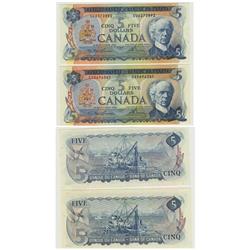 1972 Bank of Canada $5.00 Pair-Unc
