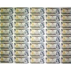 1973 Bank of Canada $1 Uncut Sheet