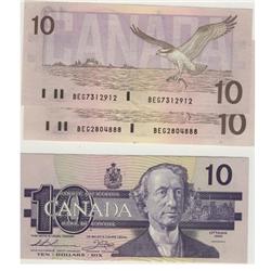1989 Bank of Canada $10.00 Pair- Unc