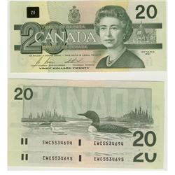 1991 Bank of Canada $20 Sequence Pair