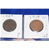 Image 1 : Canada One Cent Coins (2) - 1909 (F), 1910 (VG)