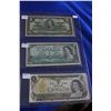 Image 1 : Canada One Dollar Bills (3) - 1937, N/A3138931, Gordon/Towers; 1954 W/M5499794 Beattie/Rasminsky; 19