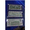 Image 2 : Canada One Dollar Bills (3) - 1937, N/A3138931, Gordon/Towers; 1954 W/M5499794 Beattie/Rasminsky; 19