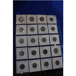 Canada Five Cents (20) - 1954, 1956, (2)1957, 1958, (2) 1963, (2)1964, 1966, (4)1967, 1970, 2001p, 2