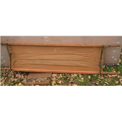 31A the stretcher old canvas as is, wood so great ! civière toile comme telle et manche en bois