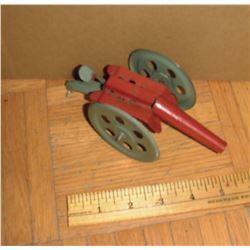 Antique near or over 100 years old tin mint WORKING toy small tin canon -MARCHE jouet ancien en tôle