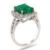 Image 2 : 4.06 ctw Emerald and 1.10 ctw Diamond 14K White Gold Ring