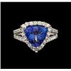 Image 2 : 14KT White Gold 3.27 ctw Tanzanite and Diamond Ring