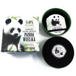 2014 Niue $1 SOS Endangered Animal Species of the World Fine Silver Coloured Coin Series - Giant Pan