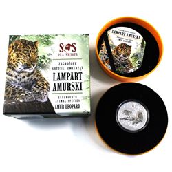 2015 Niue $1 SOS Endangered Animal Species of the World Fine Silver Coloured Coin Series - Amur Leop