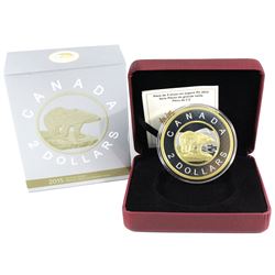 2015 Canada 5oz $2 Big Coin Fine Silver Coin (Back of capsule is scratched). TAX Exempt
