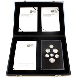 United Kingdom 2008 Royal Shield of Arms 7-coin Silver Proof Collection. Please note coins are toned