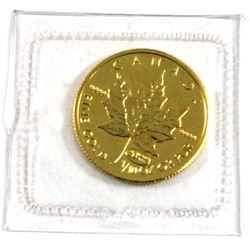 1999 Canada 1/10oz 20 Years Privy .9999 Fine Gold Maple Leaf in Original Sealed Mint Plastic. (TAX E