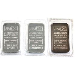Lot of Mint Sealed Johnson Matthey 1oz .999 Fine Silver Bars - A & C Serial Number Varieties and No 