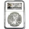 Image 1 : 2012 USA 1oz Fine Silver Eagle NGC Certified MS-70 First Releases (Holder has a chip out of the plas