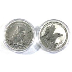 2020 Australia 1oz Wedge-Tailed Eagle & Australia Zoo - Sumatran Tiger .9999 Fine Silver Coins. 2pcs