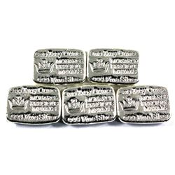 Monarch Precious Metals 1oz .999 Fine Silver Poured Bars. 5pcs (TAX Exempt)