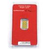 Image 2 : Republic Metals Corporation 1 Gram .9999 Fine Gold Bar in Hard Plastic Certificate Holder. (TAX Exem