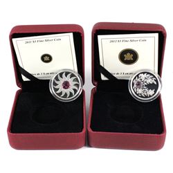 2011 January & 2012 February Canada Fine Silver Birthstone Coins with Swarovski Element (Missing out