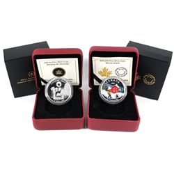 2009 Canada $4 Hanging the Stockings & 2015 $10 Winter Scene Fine Silver Coins . 2pcs (TAX Exempt)
