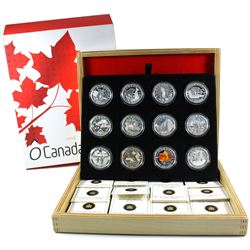 2013 O Canada $10 Full 12-coin Fine Silver Set in Deluxe Box (Orca coin is toned). TAX Exempt