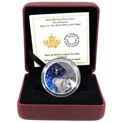 2016 Canada $20 The Universe Glass with Opal Glow-In-The-Dark Fine Silver Coin (Missing outer sleeve